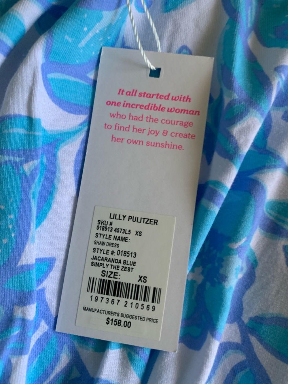 Lilly Pulitzer Blue and White Floral Midi Dress with Front Knot Size XS NWT - Picture 6 of 8